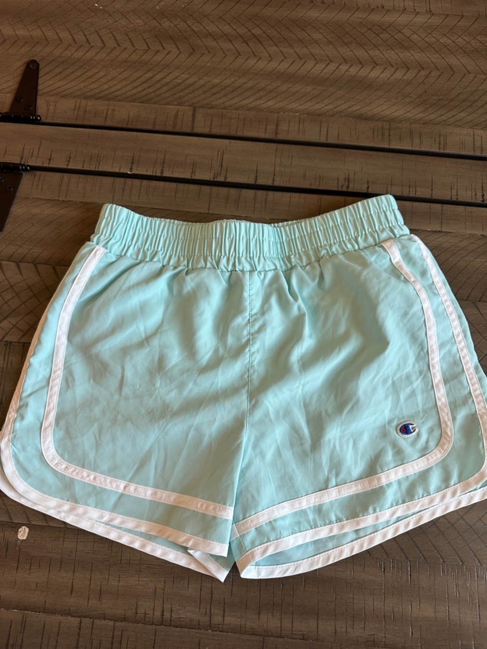 Champion Mint Green Athletic Shorts with White Trim